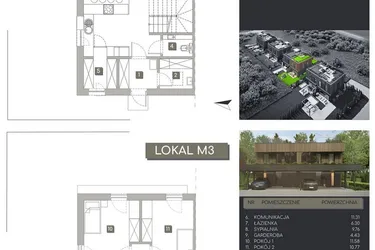 Rzut - Dom na sprzedaż 3 pokoje o powierzchni 110,32 m² - numer M3 w Pylna Residence