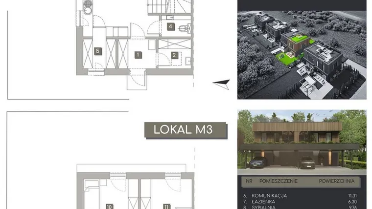 Rzut - Dom na sprzedaż 3 pokoje o powierzchni 110,32 m² - numer M3 w Pylna Residence