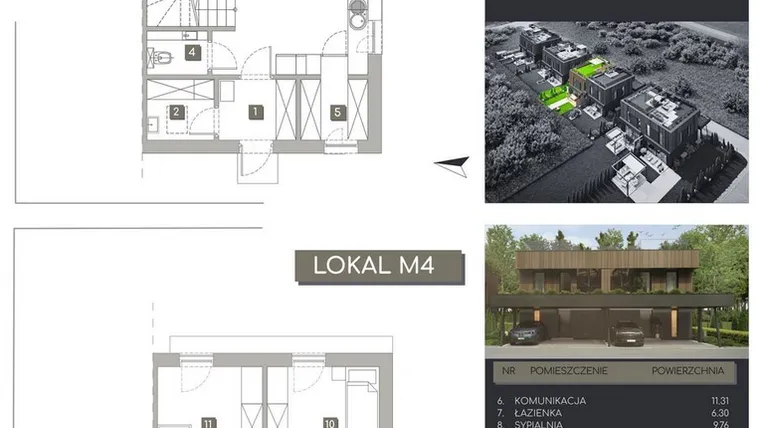 Rzut - Dom na sprzedaż 3 pokoje o powierzchni 110,32 m² - numer M4 w Pylna Residence