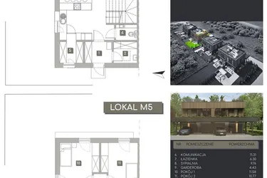 Rzut - Dom na sprzedaż 3 pokoje o powierzchni 110,32 m² - numer M5 w Pylna Residence