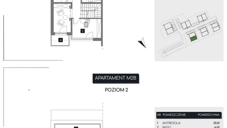 Rzut - Mieszkanie na sprzedaż 3 pokoje o powierzchni 109,08 m² - numer M2B w Rudava Park
