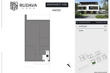 Rzut - Mieszkanie na sprzedaż 3 pokoje o powierzchni 109,08 m² - numer M2B w Rudava Park