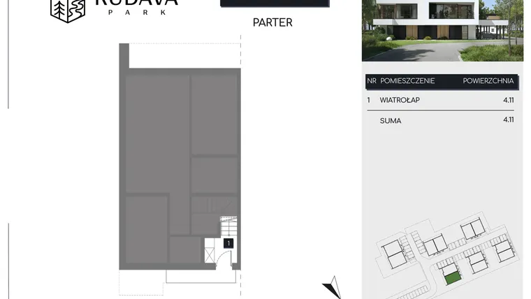 Rzut - Mieszkanie na sprzedaż 3 pokoje o powierzchni 109,08 m² - numer M2B w Rudava Park
