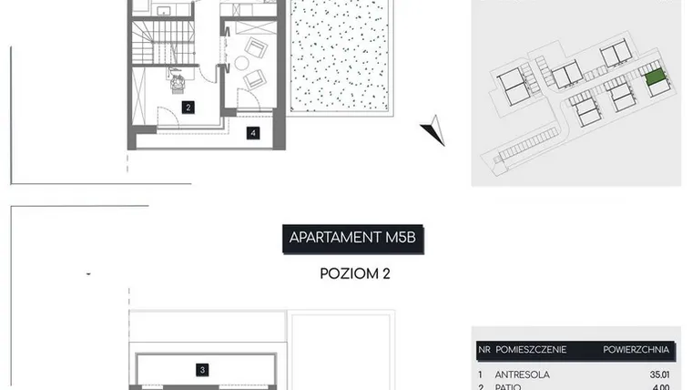 Rzut - Mieszkanie na sprzedaż 3 pokoje o powierzchni 109,08 m² - numer M5B w Rudava Park