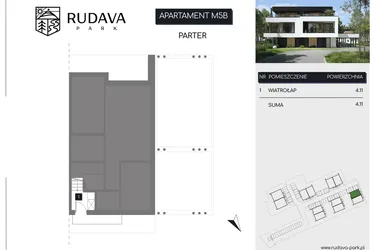 Rzut - Mieszkanie na sprzedaż 3 pokoje o powierzchni 109,08 m² - numer M5B w Rudava Park