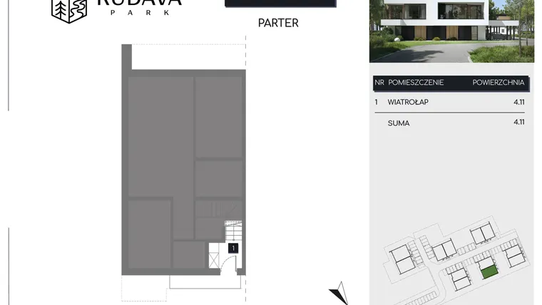 Rzut - Mieszkanie na sprzedaż 3 pokoje o powierzchni 109,08 m² - numer M4B w Rudava Park