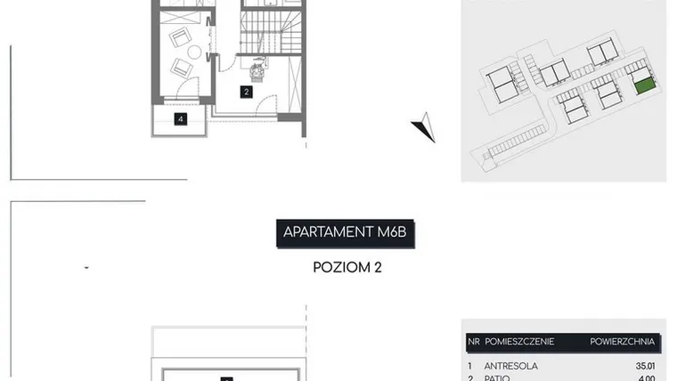 Rzut - Mieszkanie na sprzedaż 3 pokoje o powierzchni 109,08 m² - numer M6B w Rudava Park