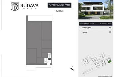 Rzut - Mieszkanie na sprzedaż 3 pokoje o powierzchni 109,08 m² - numer M6B w Rudava Park