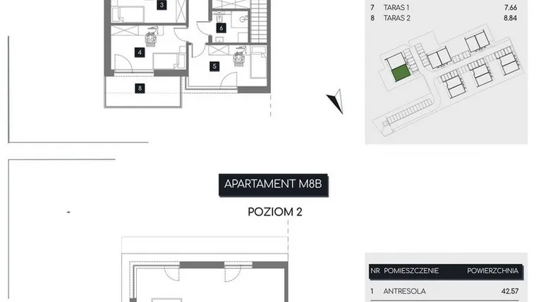 Rzut - Mieszkanie na sprzedaż 3 pokoje o powierzchni 153,02 m² - numer M8B w Rudava Park