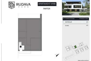 Rzut - Mieszkanie na sprzedaż 3 pokoje o powierzchni 111,55 m² - numer M10B w Rudava Park