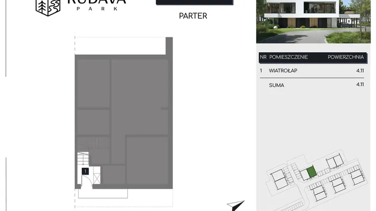 Rzut - Mieszkanie na sprzedaż 3 pokoje o powierzchni 111,55 m² - numer M10B w Rudava Park