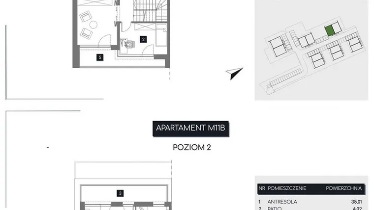 Rzut - Mieszkanie na sprzedaż 3 pokoje o powierzchni 120,82 m² - numer M11B w Rudava Park