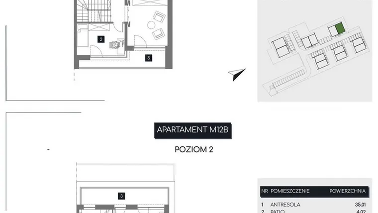 Rzut - Mieszkanie na sprzedaż 3 pokoje o powierzchni 120,82 m² - numer M12B w Rudava Park