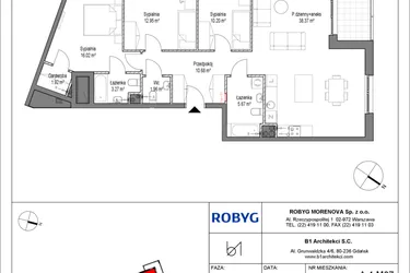 Rzut - Mieszkanie na sprzedaż 4 pokoje o powierzchni 101,04 m² - numer A.4M07 w Leszczyńskich 2