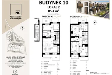 Rzut - Mieszkanie na sprzedaż 3 pokoje o powierzchni 86,2 m² - numer 10a w Powstańców Styczniowych