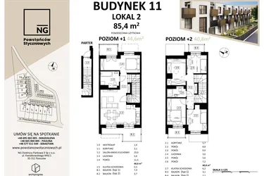 Rzut - Mieszkanie na sprzedaż 3 pokoje o powierzchni 86,2 m² - numer 11a w Powstańców Styczniowych
