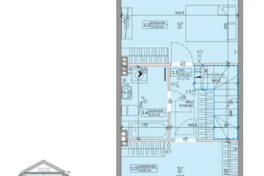 Rzut - Dom na sprzedaż 3 pokoje o powierzchni 63,99 m² - numer 38A w Ogrody Przyjaciół 5 etap IV
