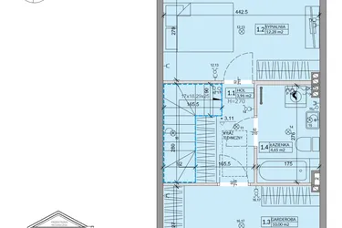 Rzut - Dom na sprzedaż 3 pokoje o powierzchni 63,99 m² - numer 38B w Ogrody Przyjaciół 5 etap IV