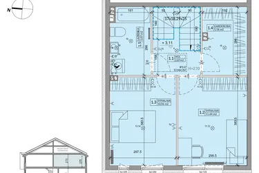 Rzut - Dom na sprzedaż 3 pokoje o powierzchni 68,6 m² - numer 40B w Ogrody Przyjaciół 5 etap IV