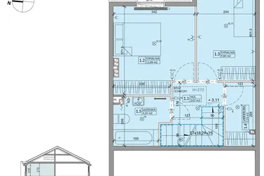 Rzut - Dom na sprzedaż 3 pokoje o powierzchni 71,32 m² - numer 41A w Ogrody Przyjaciół 5 etap IV