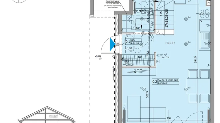 Rzut - Dom na sprzedaż 3 pokoje o powierzchni 68,6 m² - numer 41B w Ogrody Przyjaciół 5 etap IV