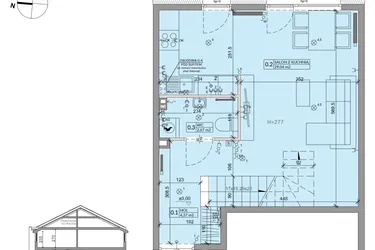 Rzut - Dom na sprzedaż 3 pokoje o powierzchni 71,32 m² - numer 43A w Ogrody Przyjaciół 5 etap IV