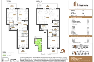 Rzut - Mieszkanie na sprzedaż 5 pokoi o powierzchni 109,31 m² - numer 04.B1 w Apartamenty Krynoliny