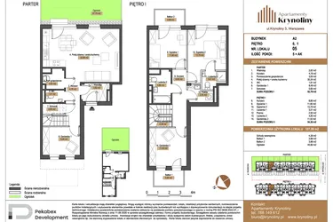 Rzut - Mieszkanie na sprzedaż 5 pokoi o powierzchni 107,09 m² - numer 05.A2 w Apartamenty Krynoliny