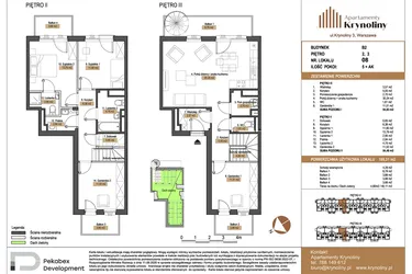 Rzut - Mieszkanie na sprzedaż 5 pokoi o powierzchni 109,31 m² - numer 08.B2 w Apartamenty Krynoliny