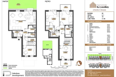 Rzut - Mieszkanie na sprzedaż 5 pokoi o powierzchni 107,09 m² - numer 11.B3 w Apartamenty Krynoliny