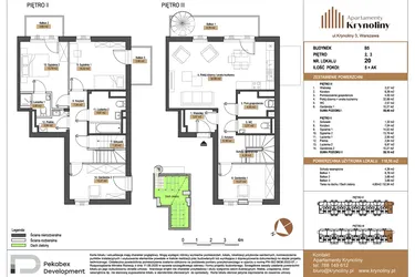 Rzut - Mieszkanie na sprzedaż 5 pokoi o powierzchni 118,56 m² - numer 20.B5 w Apartamenty Krynoliny