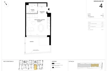 Rzut - Mieszkanie na sprzedaż 1 pokój o powierzchni 29,61 m² - numer 4 w SILO