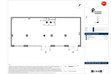 Rzut - Lokal użytkowy na sprzedaż 1 pokój o powierzchni 101,51 m² - numer U3 w Przystanek Prądnik