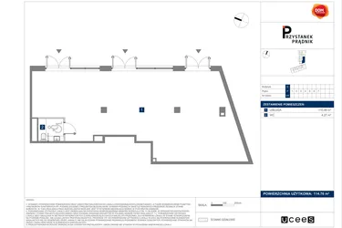 Rzut - Lokal użytkowy na sprzedaż 1 pokój o powierzchni 114,76 m² - numer U5 w Przystanek Prądnik