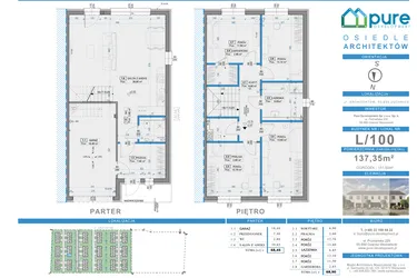 Rzut - Dom na sprzedaż 5 pokoi o powierzchni 137,35 m² - numer 100 w Osiedle Architektów etap IXa