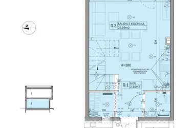 Rzut - Dom na sprzedaż 3 pokoje o powierzchni 61,92 m² - numer 43 w Boska Ksawerowska 2 etap 3