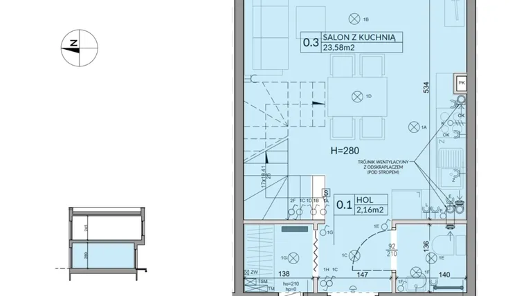 Rzut - Dom na sprzedaż 3 pokoje o powierzchni 61,92 m² - numer 43 w Boska Ksawerowska 2 etap 3