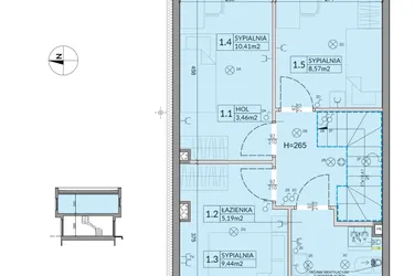 Rzut - Dom na sprzedaż 4 pokoje o powierzchni 74,16 m² - numer 44 w Boska Ksawerowska 2 etap 3