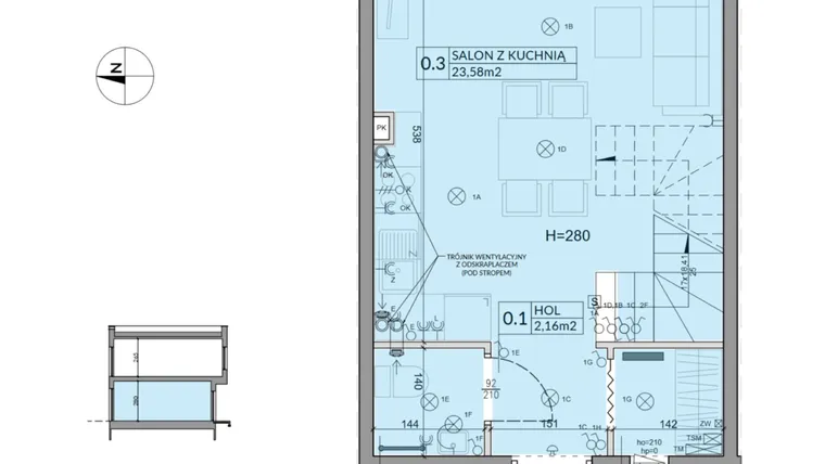 Rzut - Dom na sprzedaż 3 pokoje o powierzchni 61,92 m² - numer 42 w Boska Ksawerowska 2 etap 3