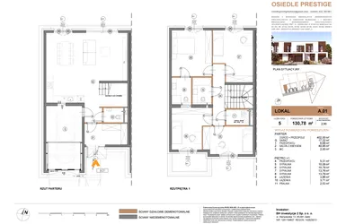Rzut - Dom na sprzedaż 5 pokoi o powierzchni 130,78 m² - numer A.1 w Osiedle Prestige - Stare Babice