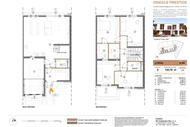 Rzut - Dom na sprzedaż 5 pokoi o powierzchni 130,78 m² - numer A.2 w Osiedle Prestige - Stare Babice