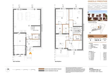 Rzut - Dom na sprzedaż 5 pokoi o powierzchni 130,78 m² - numer C.2 w Osiedle Prestige - Stare Babice
