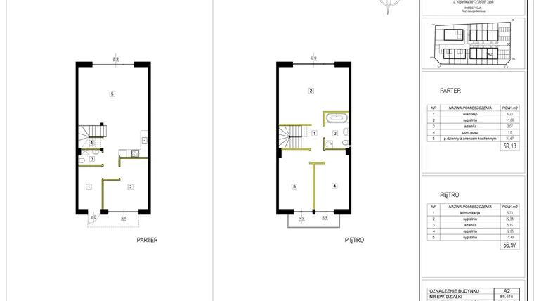 Rzut - Dom na sprzedaż 5 pokoi o powierzchni 116,1 m² - numer A2 w Rezydencja Miłosna