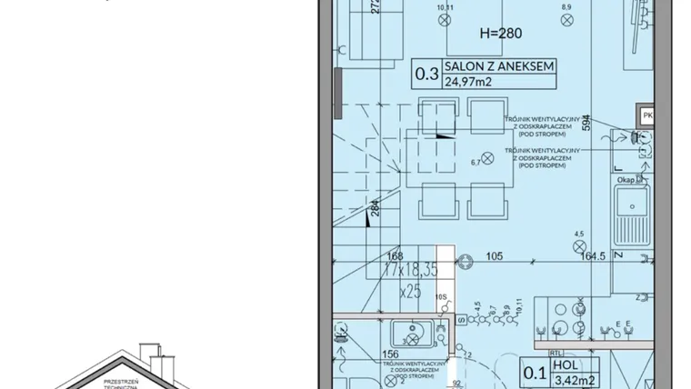 Rzut - Dom na sprzedaż 3 pokoje o powierzchni 65,67 m² - numer 62B w Nova Magdalenka 7 etap VII-VIII
