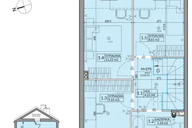 Rzut - Dom na sprzedaż 4 pokoje o powierzchni 82,62 m² - numer 67B w Nova Magdalenka 7 etap VII-VIII