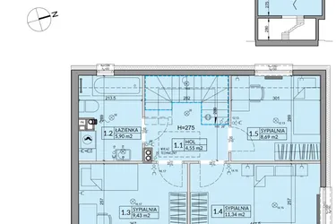Rzut - Dom na sprzedaż 4 pokoje o powierzchni 86,18 m² - numer 95A w Nova Magdalenka 7 etap VII-VIII