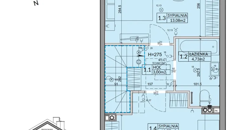 Rzut - Dom na sprzedaż 3 pokoje o powierzchni 72,53 m² - numer 65B w Nova Magdalenka 7 etap VII-VIII