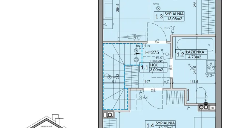 Rzut - Dom na sprzedaż 3 pokoje o powierzchni 72,53 m² - numer 96B w Nova Magdalenka 7 etap VII-VIII