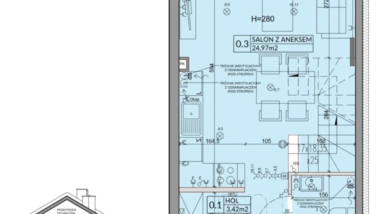 Rzut - Dom na sprzedaż 3 pokoje o powierzchni 65,67 m² - numer 96A w Nova Magdalenka 7 etap VII-VIII