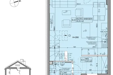 Rzut - Dom na sprzedaż 4 pokoje o powierzchni 82,62 m² - numer 99B w Nova Magdalenka 7 etap VII-VIII